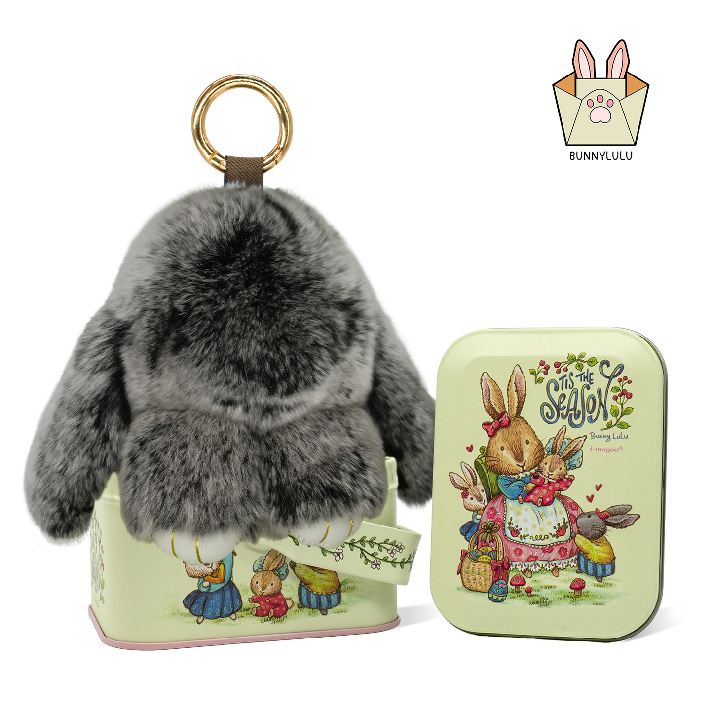 BUNNYLULU Pompón de conejo, llavero, accesorios de moda, colgante para teléfono