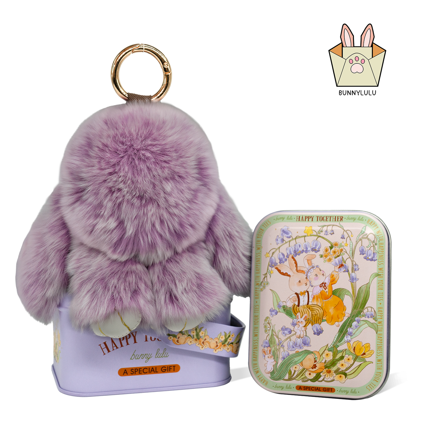 BUNNYLULU Pompón de conejo, llavero, accesorios de moda, colgante para teléfono