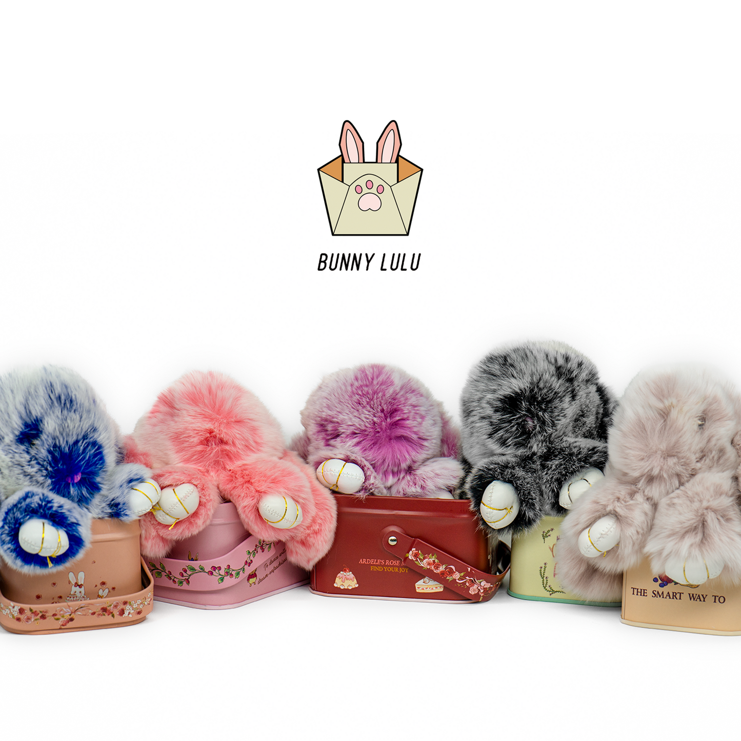 BUNNYLULU Pompón de conejo, llavero, accesorios de moda, colgante para teléfono